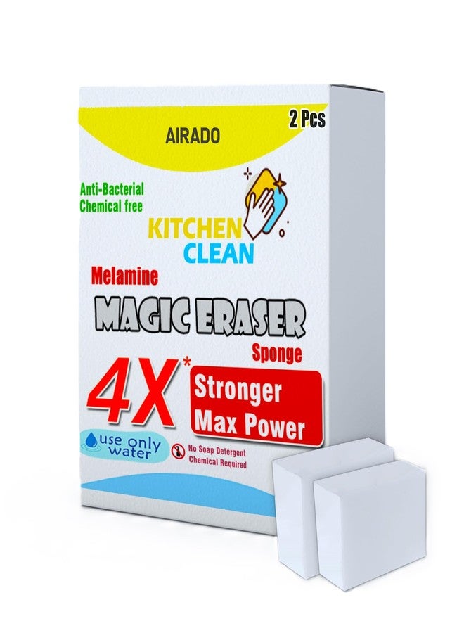Kitchen Clean ™ 4X Stronger Melamine Magic Eraser | Chemical Free Multipurpose Nano-tech Magic Foam | Home Kitchen Bathroom Taps Wall Glass Stains Shoes Sneakers Cleaning Sponge (Pack of 2 Pcs) - Image 1